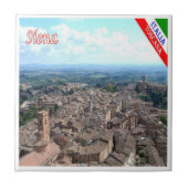 TSC044 SIENA Luft View, Toskana, Fliese (Vorderseite)
