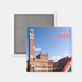 TSC046 SIENA, Torre del Mangia, Toskana, Kühlschra Magnet (Vorderseite/Rückseite)