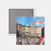 TSC053 SIENA, Piazza del Campo, Toskana, Kühlschra Magnet (Vorderseite/Rückseite)