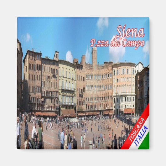 TSC053 SIENA, Piazza del Campo, Toskana, Kühlschra Magnet (Vorne)