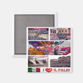 TSC062 SIENA, Palio I Liebe, Mosaik, Kühlschrank Magnet (Vorderseite/Rückseite)