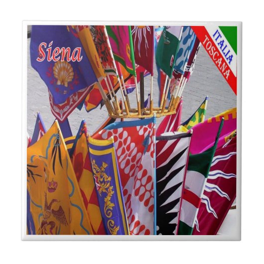 TSC063 SIENA, Banner of the Contrade, Fliese (Vorderseite)