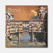 TSC087 FLORENZ, Alte Brücke, Toskana, Brücke Magnet (Vorne)