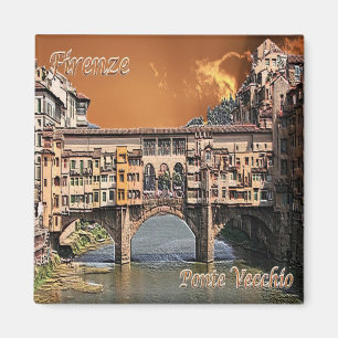 TSC087 FLORENZ, Alte Brücke, Toskana, Brücke Magnet