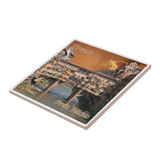 TSC087 FLORENZ, Alte Brücke, Toskana, Fliese (Seite)