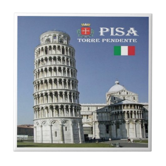 TSC096 LEANING TOWER of PISA, Toskana, Fliese (Vorderseite)