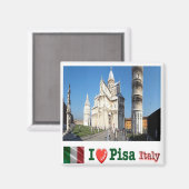 TSC098 PISA I Liebe, Piazza Duomo, Toskana, Kühlsc Magnet (Vorderseite/Rückseite)