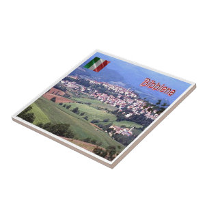 TSC112 BIBBIENA, Panorama, Toskana, Italien, Fliese