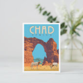 Tschad Afrika Vintage Reise Postkarte (Stehend Vorderseite)