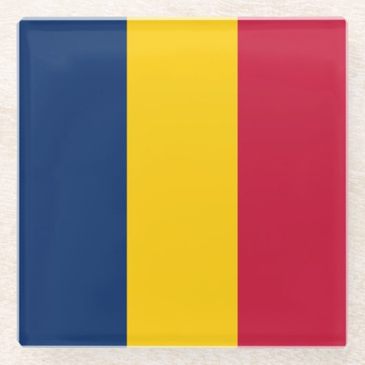 Tschad-Flagge Glasuntersetzer (Vorderseite)