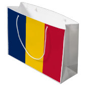 Tschad-Flagge Große Geschenktüte (Rückseite Schrägansicht)