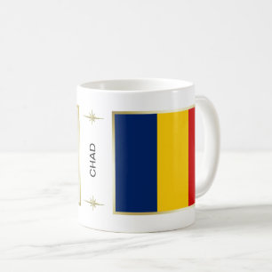 Tschad-Flagge + Karten-Tasse Kaffeetasse