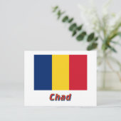Tschad-Flagge mit Namen Postkarte (Stehend Vorderseite)
