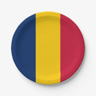 Tschad-Flagge Pappteller