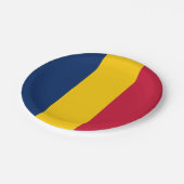 Tschad-Flagge Pappteller (Schrägansicht)