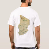 Tschad-Flagge und Karten-T - Shirt (Rückseite)