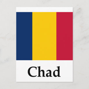 Tschad-Flagge und -Name Postkarte