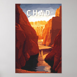 Tschad Illustration Reise Kunst Vintage Poster