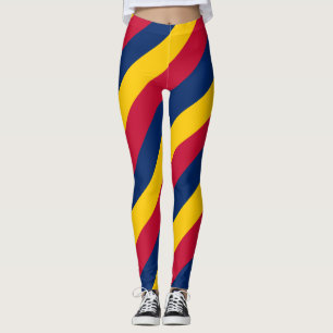 Tschad Nationalflagge Farben Diagonal gestreift Leggings