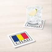Tschad Rechteckiger Pappuntersetzer (Vor Ort)