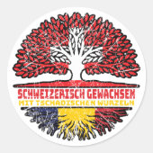 Tschad Tschadisch Schweizer Baum Wurzel Runder Aufkleber (Vorderseite)