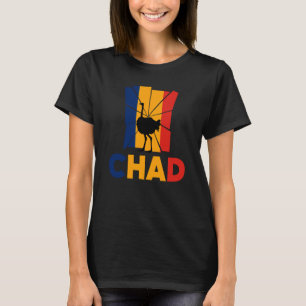 Tschad Tschadisch Tschad-Flagge Strauß Tier-Silhou T-Shirt