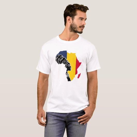 Tschad Tschadische Flagge Afrika Karte Ethnisches T-Shirt (Vorne ganz)
