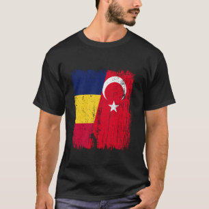 Tschad Türkei Halbflagge Türkei Tschadisch Türkisc T-Shirt