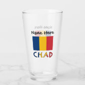 Tschad und Tschadische Flagge Personalisiert Glas (Rückseite)
