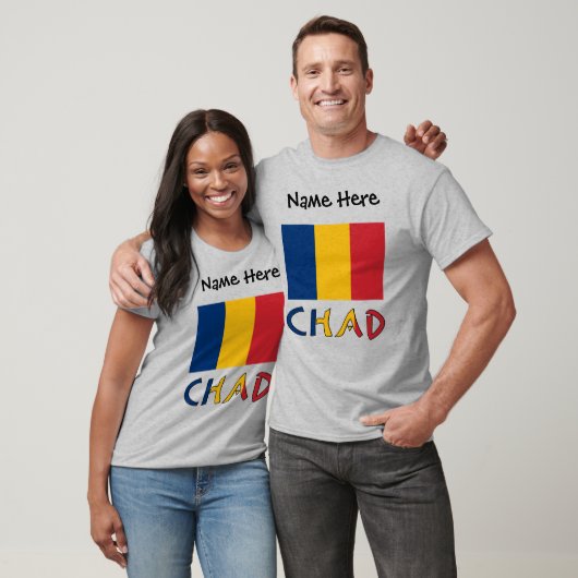 Tschad und Tschadische Flagge Personalisiert Männe T-Shirt (Unisex)