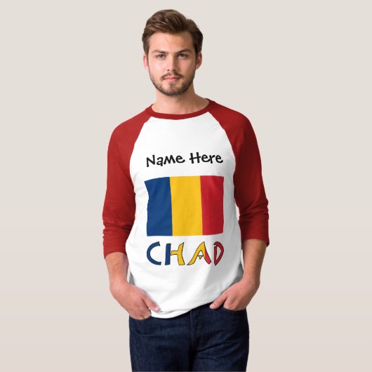 Tschad und Tschadische Flagge Personalisiert T-Shirt (Vorne ganz)