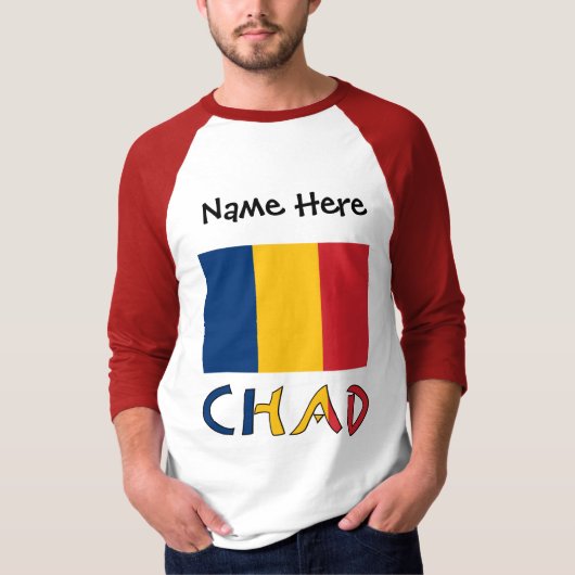 Tschad und Tschadische Flagge Personalisiert T-Shirt (Vorderseite)