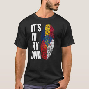 Tschad und Tschechisches Mix-DNA-Flaggengebiet T-Shirt