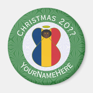 Tschadischer Engel Weihnachtsflagge Personalisiert Magnet