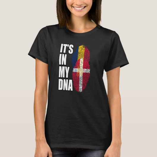 Tschadisches und dänisches DNA-Flaggenerbe T-Shirt (Vorderseite)