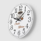 Tschads Kaffeeküche Große Wanduhr (Winkel)