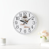 Tschads Kaffeeküche Große Wanduhr (Zuhause)