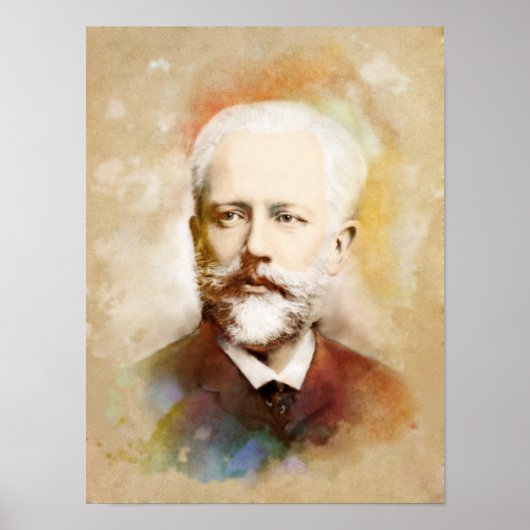 Tschaikowski/Tschaikowsky Portrait, Aquarell Style Poster (Vorne)