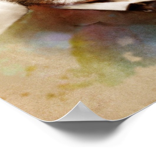 Tschaikowski/Tschaikowsky Portrait, Aquarell Style Poster (Ecke)