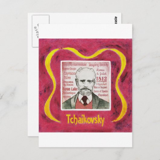 Tschaikowsky Postkarte (Vorne/Hinten)