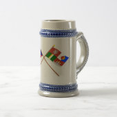 Tscheche und Südböhmen gekreuzte Flaggen Bierglas (VorderseiteRechts)