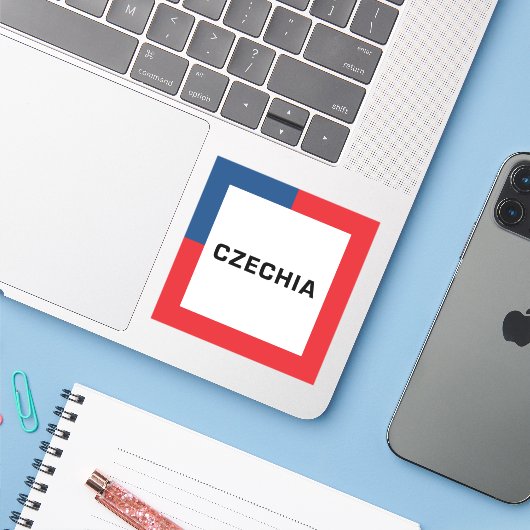 Tschechien 01A Aufkleber (Laptop mit iPhone)