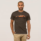 Tschechien Corvette C8 schwarze Illustration T-Shirt (Vorne ganz)