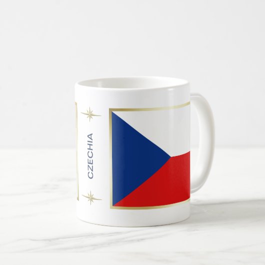 Tschechien Flag + Karte Tasse (VorderseiteRechts)