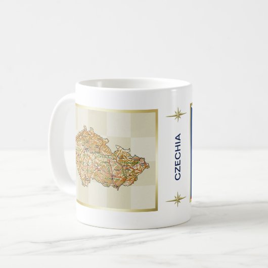 Tschechien Flag + Karte Tasse (Vorderseite Links)
