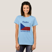 Tschechien-Flag + Karte + Text-T - Shirt (Vorne ganz)