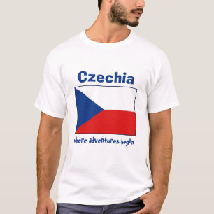 Tschechien-Flag + Karte + Text-T - Shirt