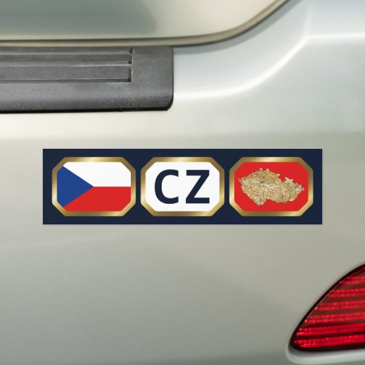 Tschechien Flag Map Code Autoaufkleber (Auf Auto)