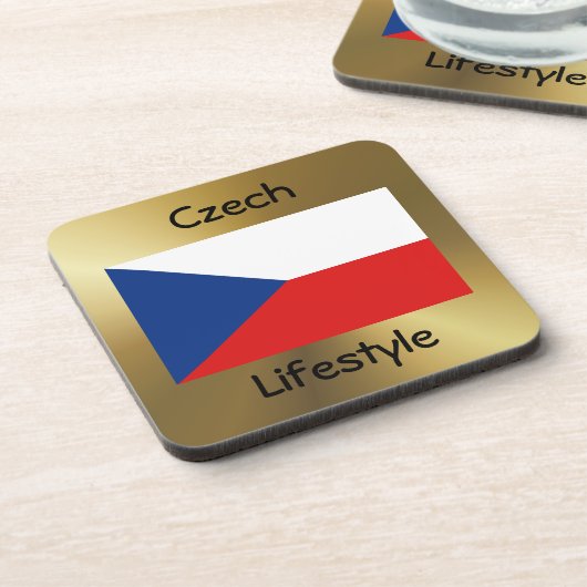 Tschechien-Flag+Text-Untersetzer Untersetzer (Linke Seite)