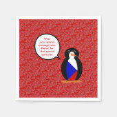 Tschechien Flag Urlaub Frau Pinguin Gespräch Serviette (Vorderseite)